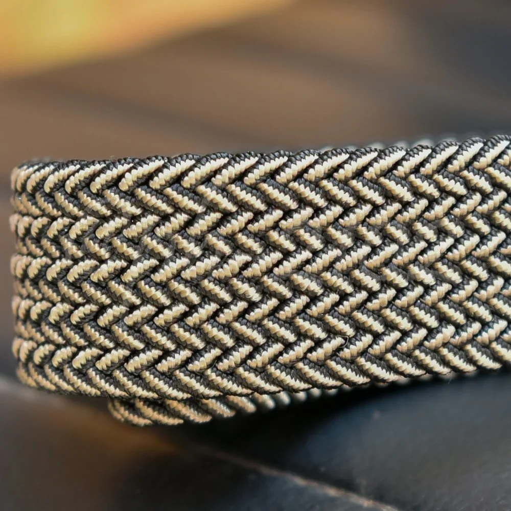 Tommy Bahama Men's Stretch Braided Belt‎ Black/Khaki